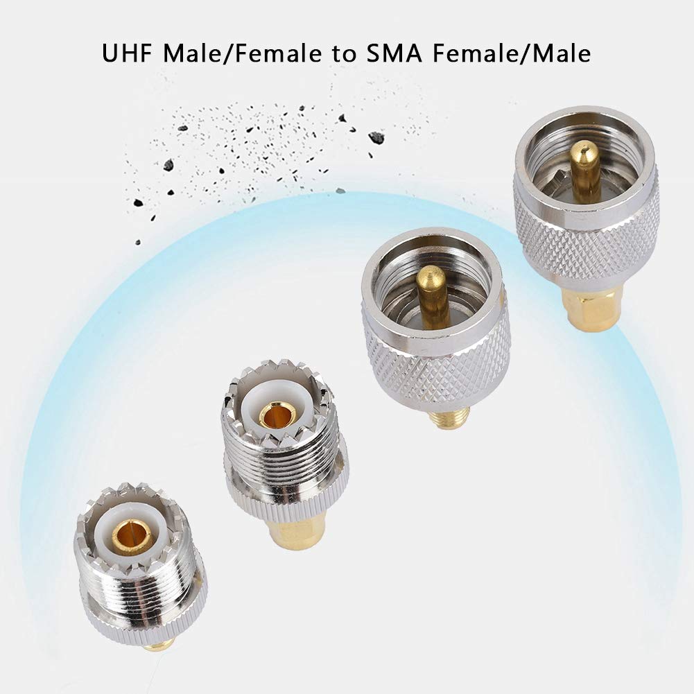 SMA zu UHF Adapter 4er Set Stecker Buchse zu SMA Buchse Stecker RF Koaxialadapter für Antennen WLAN Geräte Koaxialkabel