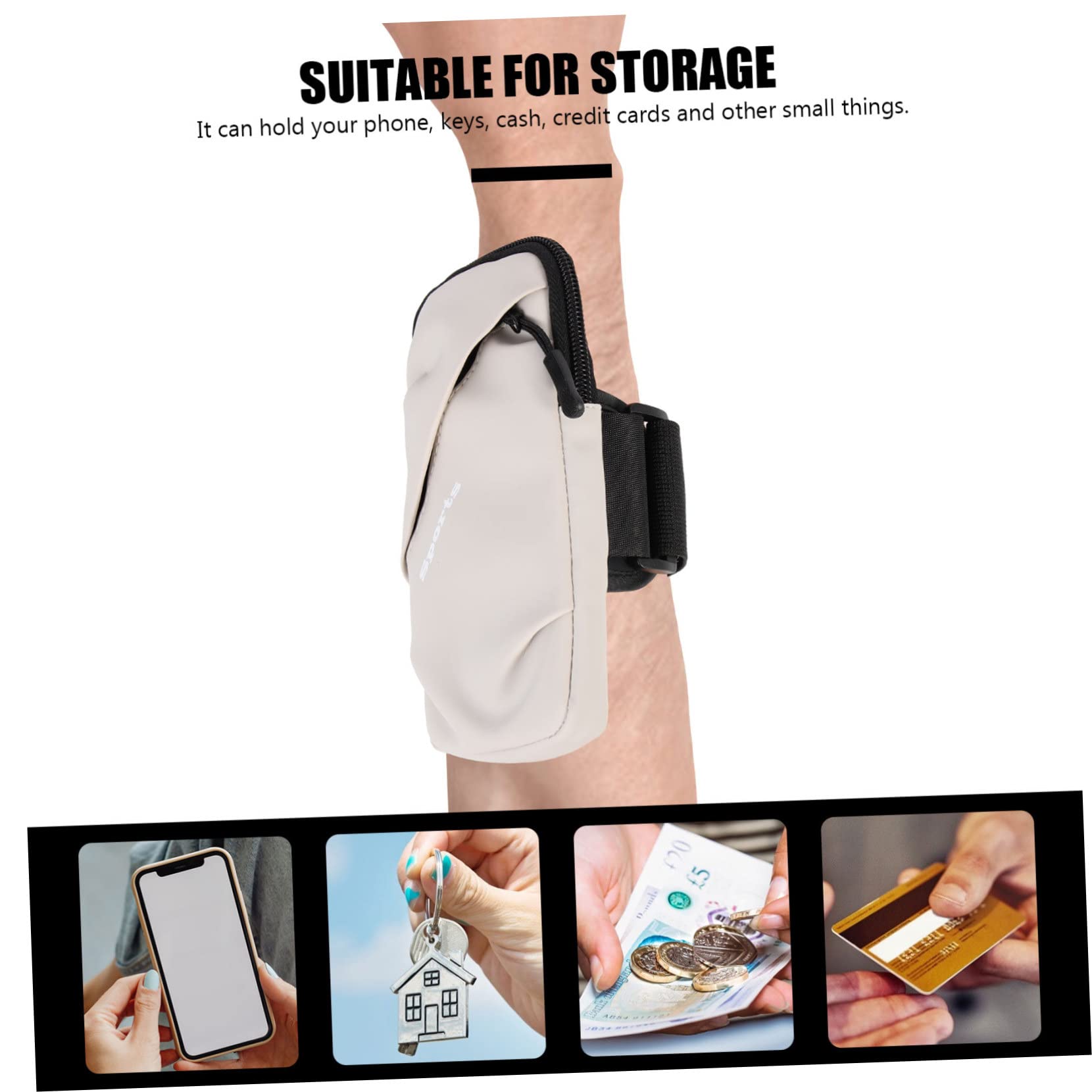 Housoutil 4 Fundas para El Brazo para Teléfono Móvil Ideales para Actividades al Aire Correr Hacer Ejercicio.