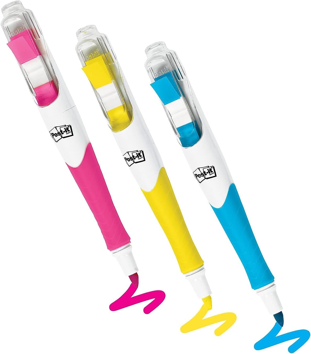 Post-It 689Hl3 Flag Highlighters,W/ 50 Flags,3/8-Inch W,3/Pk,Yellow/Pink/Blue