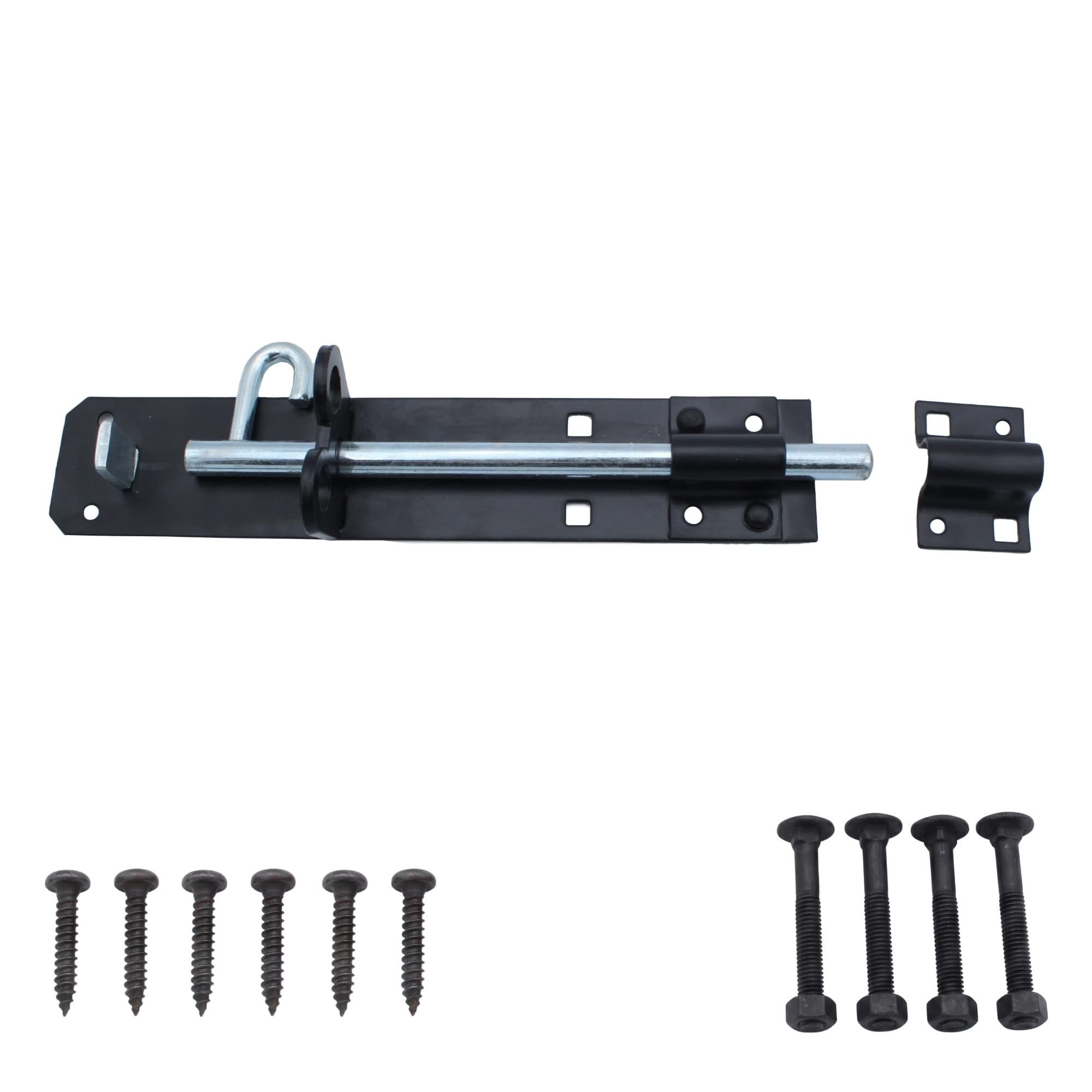 Keypak Black Heavy-Duty Sliding Bolt Lock For Doors And Gates, 75-200 Cm (, 200Mm (8"))