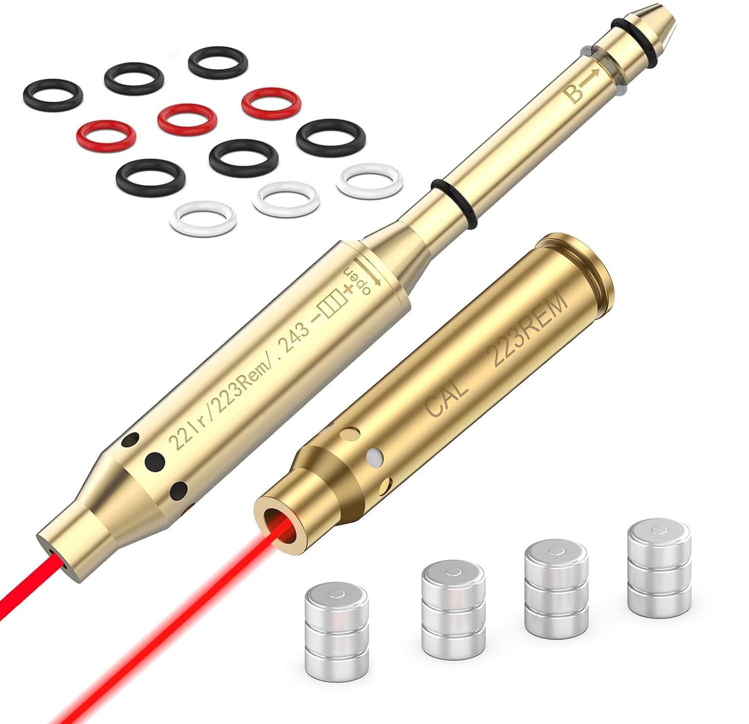 22 Magnum Mirino Laser Per Allineamento Canna .177/.22LR/.223Rem/.38SPL - Boresighter Per Fucili E Pistole Ottica Red Dot Per Allineamento - Foto 6