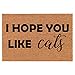 Coir Doormat Front Door Mat New Home Closing Housewarming Gift I Hope You Like Cats (30