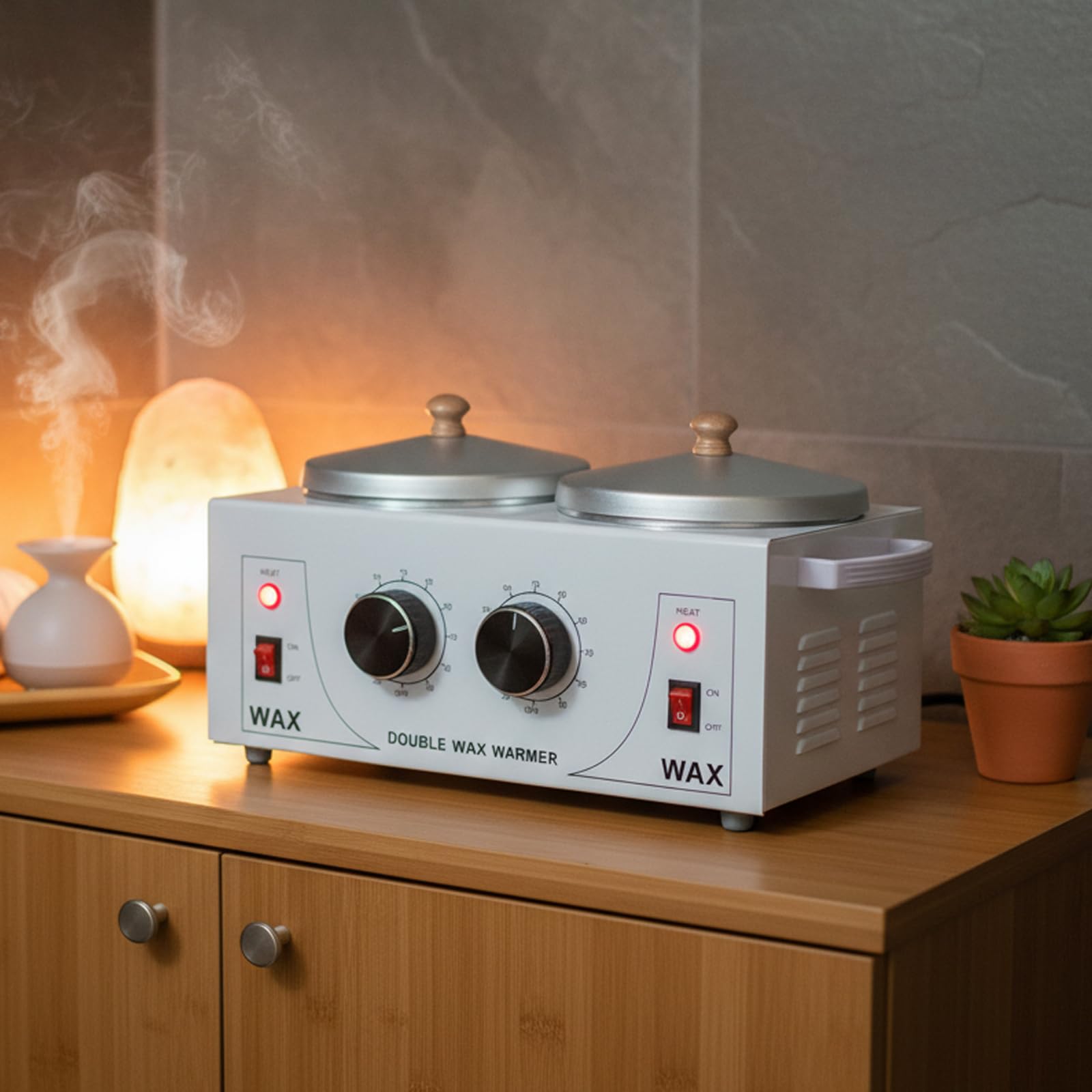 Scaldacera per, scaldacera a doppio contenitore, temperatura regolabile, apparecchiatura multifunzionale per cera calda, ideale per spa, saloni e per la cura estetica a casa (Modello B)