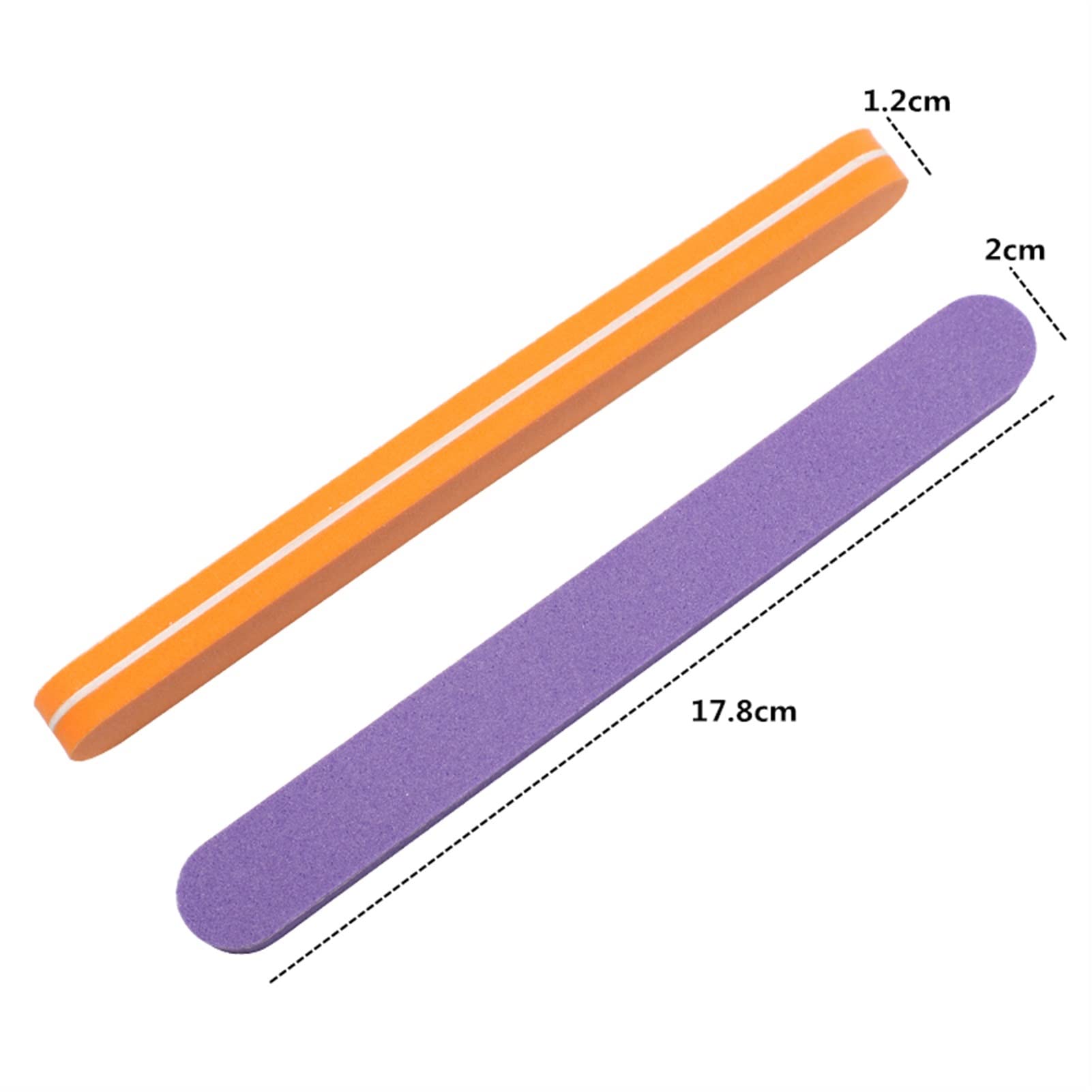 Nagelfeile,Nail Buffer, 50 Stück Nagelschwamm Nagelschleifkunstfeilen Buntes Rechteck 100/180
