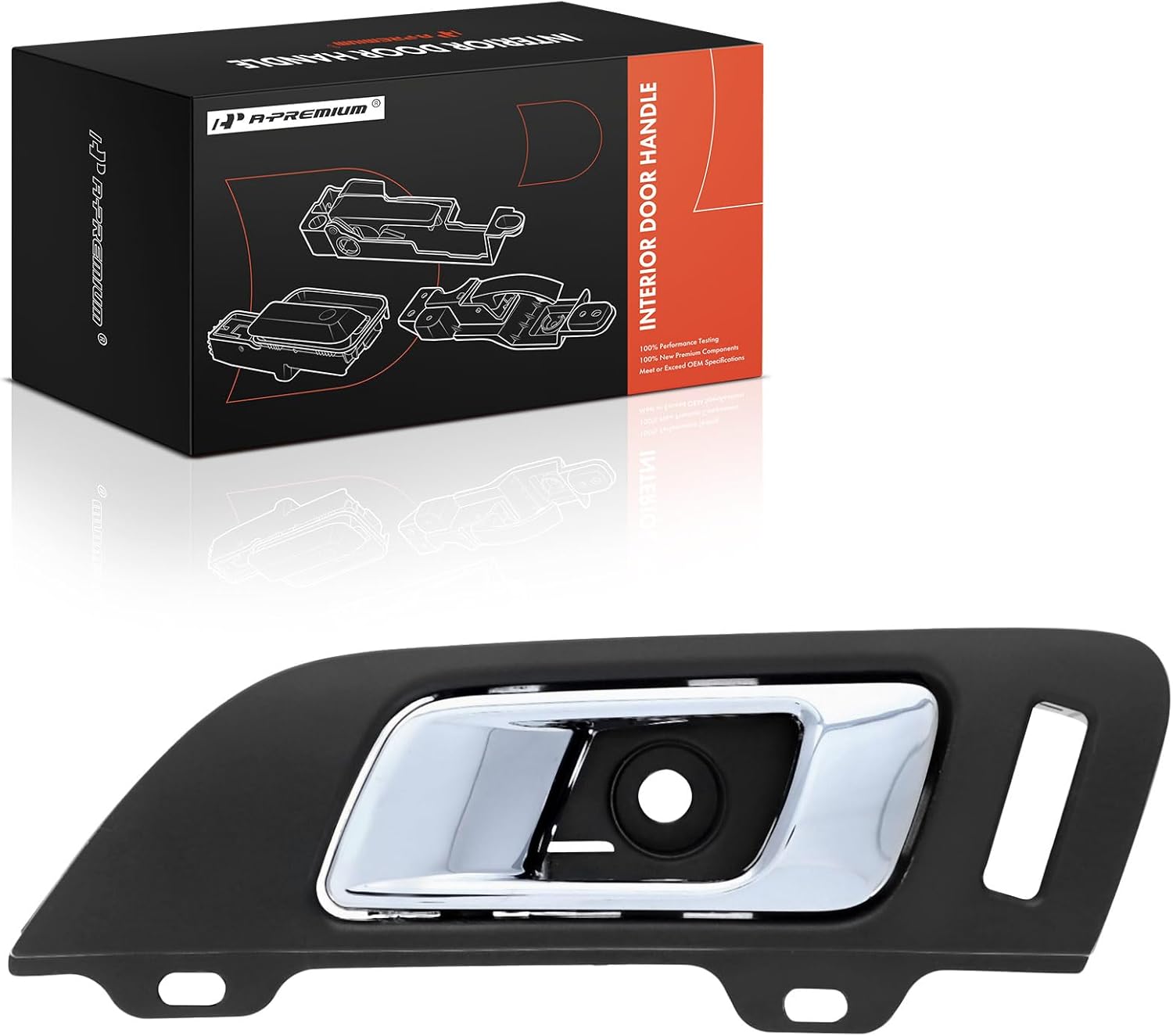 A-Premium Front Left Driver Side Interior Door Handle Compatible with Lincoln MKS 2009-2016, Black Housing with Chrome Lever, Replace# 8A5Z-5422601-AA, 8A5Z5422601AA