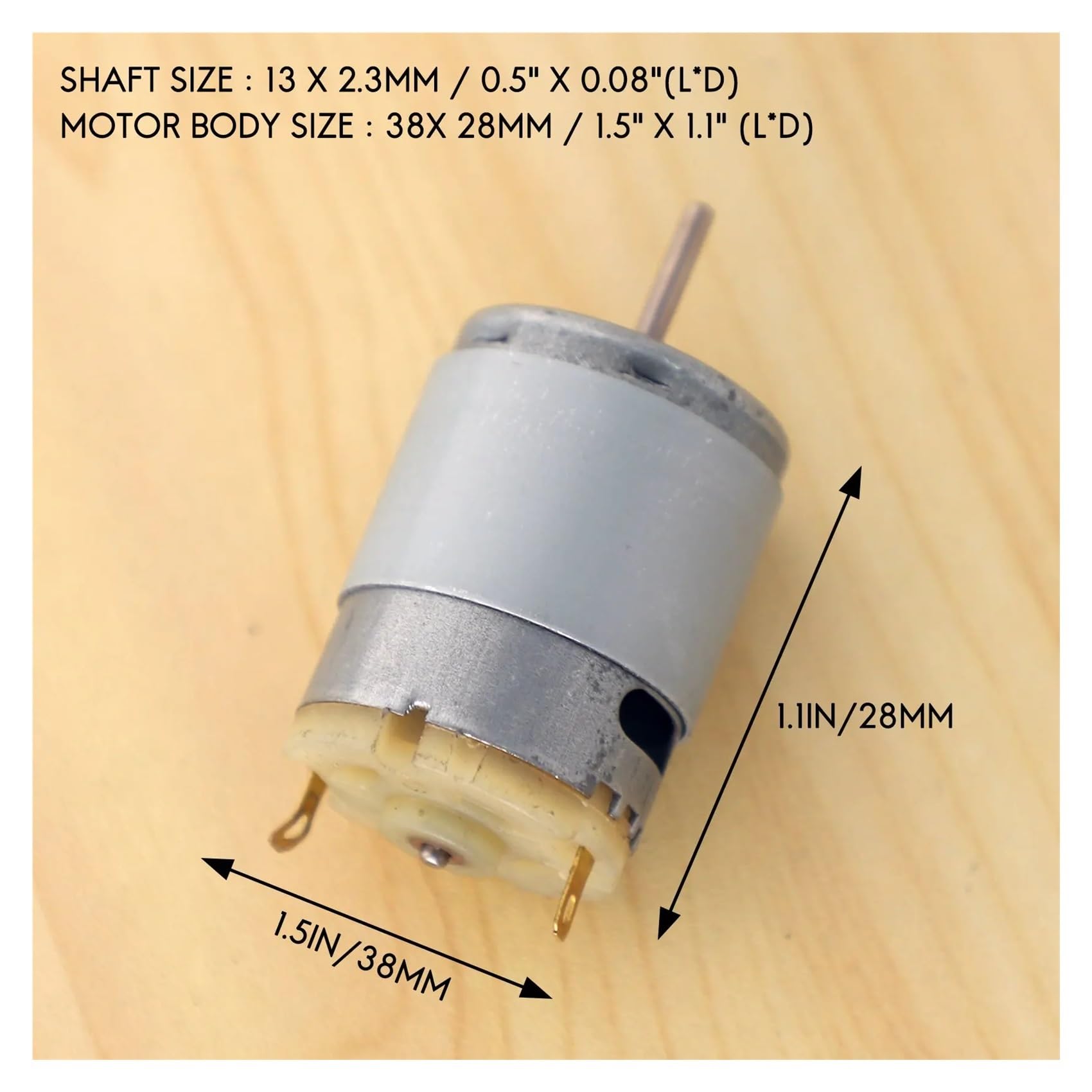 RS380 DC 1.5-18V 30000RPM Arrancador electrónico 38x28mm para modelo RC DIY, plateado