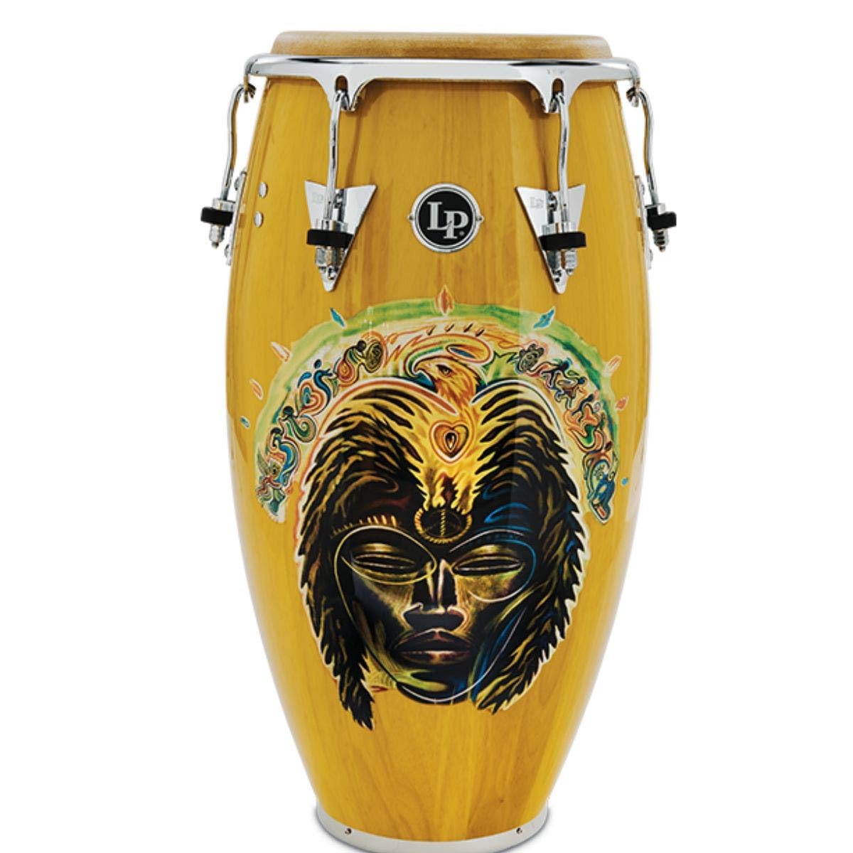 Latin Percussion Conga Santana Africa Speaks Conga 11 3/4" LP559X-SAS, Vibrant Yellow, chrome Hardware