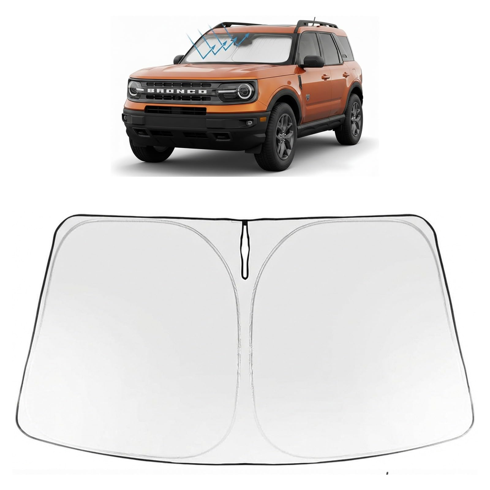 Proadsy Custom Fit Car Windshield Sun Shade for 2021-2026 Ford Bronco Sport