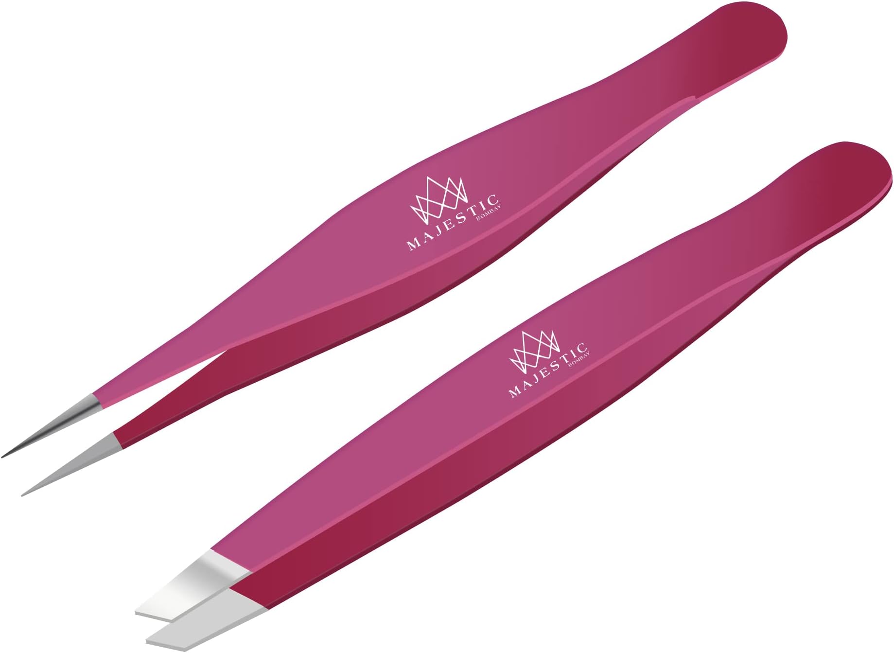 Majestic Bombay Fine Point Tweezers for Women and Men Splinter Ticks