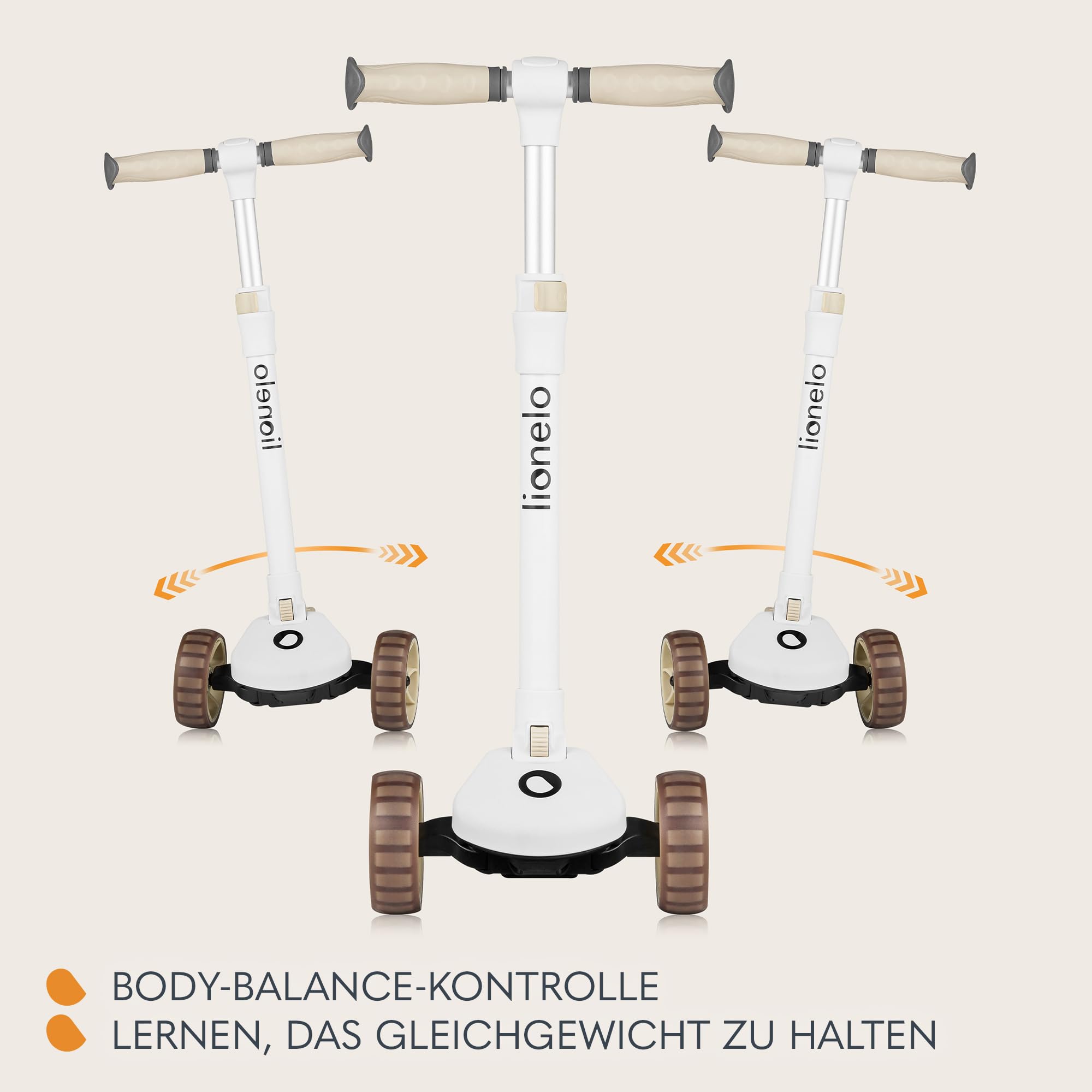 LIONELO Franky 2-in-1 Kinder-Balance-Roller ab 3 Jahre bis 50 kg Laufrad ab 1 Jahr bis 20 kg Höhenverstellbar, LED-Räder, rutschfestes Trittbrett, Korb