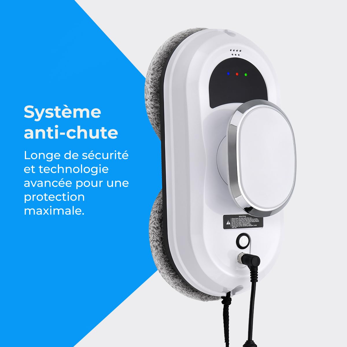 NK Robot Nettoyeur de vitres - Nettoyage Intelligent, détection de Bords, système Anti-Chute et Design Multifonctionnel pour fenêtres, miroirs et Carreaux