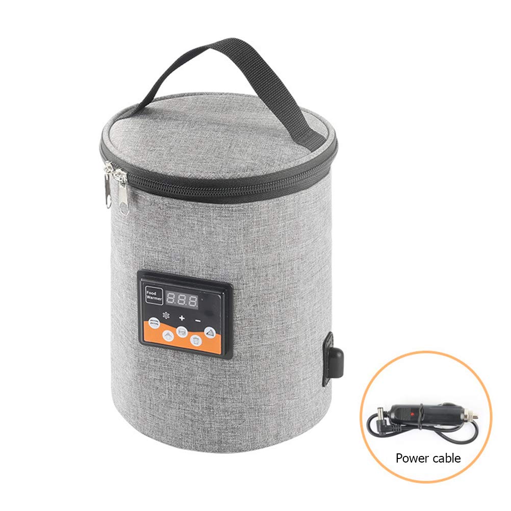 Bolsa de calefacción de leche para bebé, calentador de biberones de coche de 3,8 L, bolsa de calefacción de leche, bolsa de viaje para colgar alimentos, calentador de alimentos con pantalla LCD, Gray,