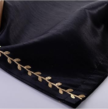 4 Piece Dowry Set of Bimotif Ottoman Silk, Black Beige