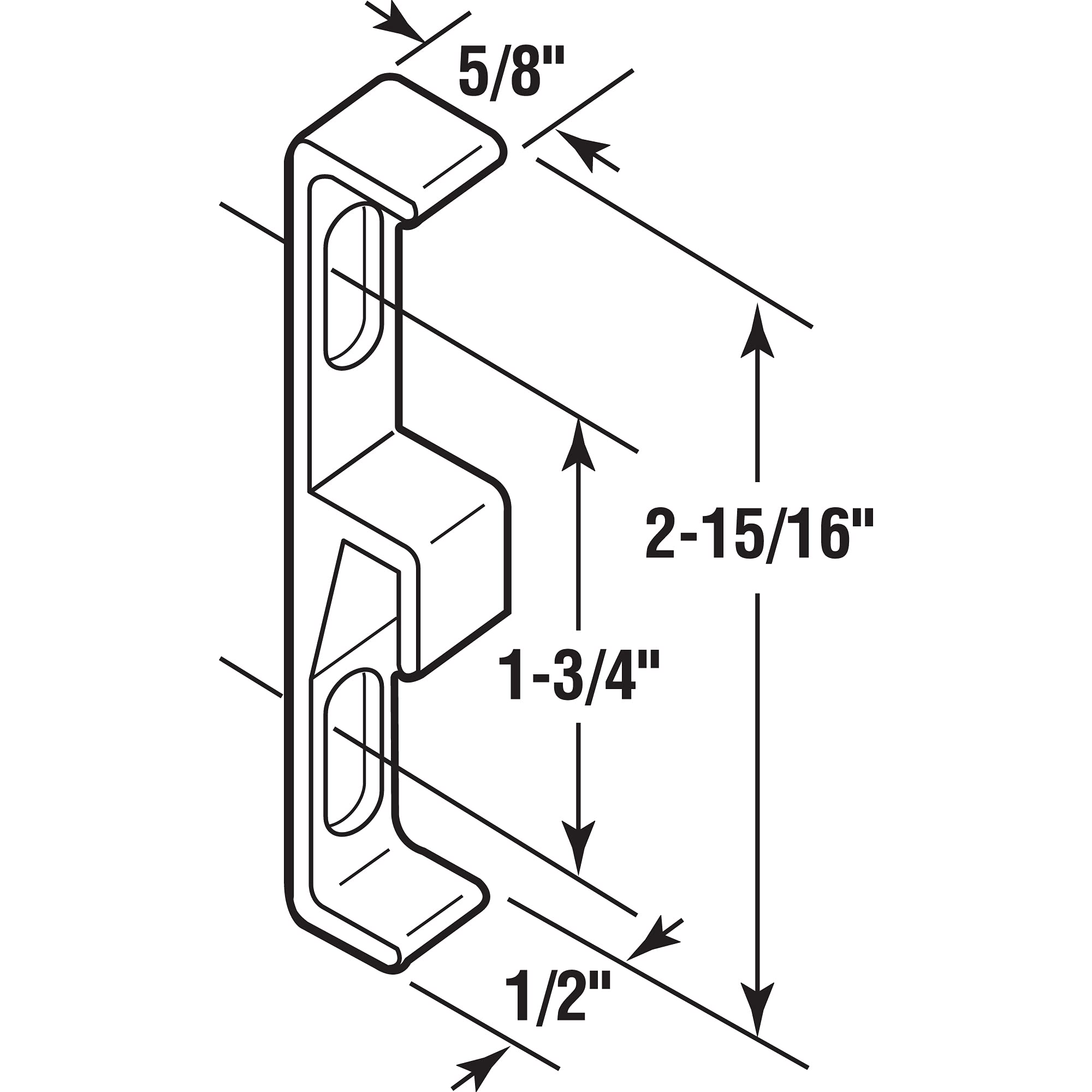 Prime Line MP2094 uchwyt do drzwi przesuwnych z odlewu cynkowego, wykończenie aluminiowe, 1 sztuka
