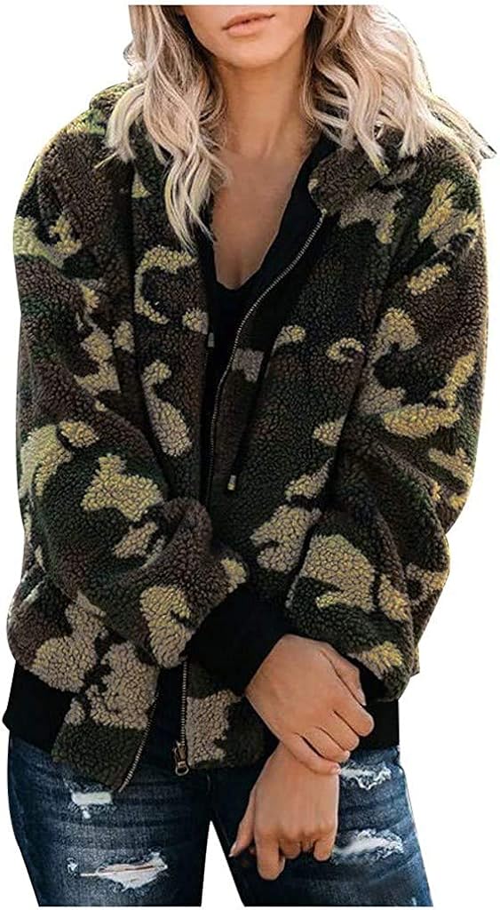 Fuzzy camo sweater Outlet