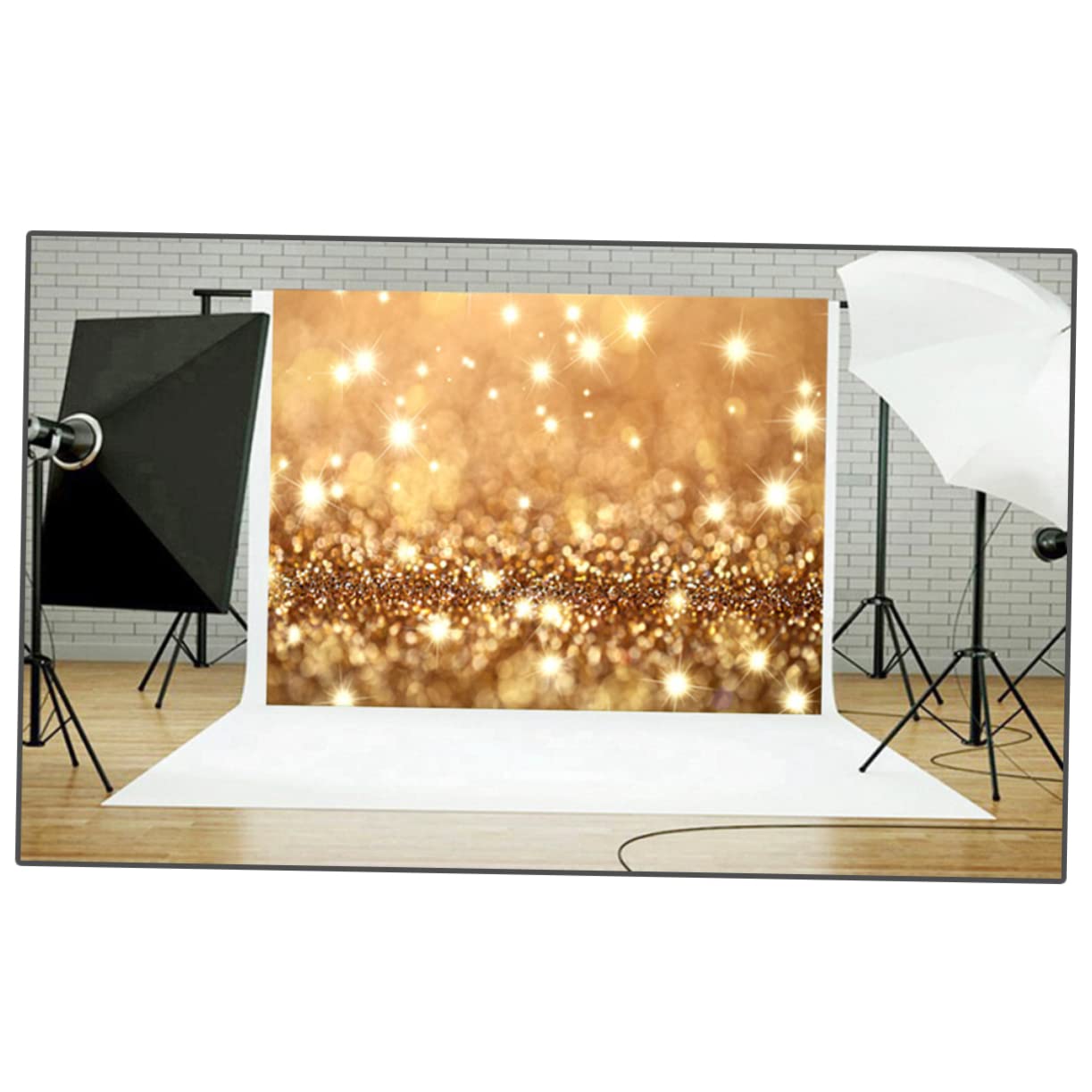 Telo Fotografico Sfondo Foto 150x210 Cm Oro per Party | Tessuto in Etilene Propilene, 1 Pezzo, Superficie Professionale per Riprese e Sessioni in Studio
