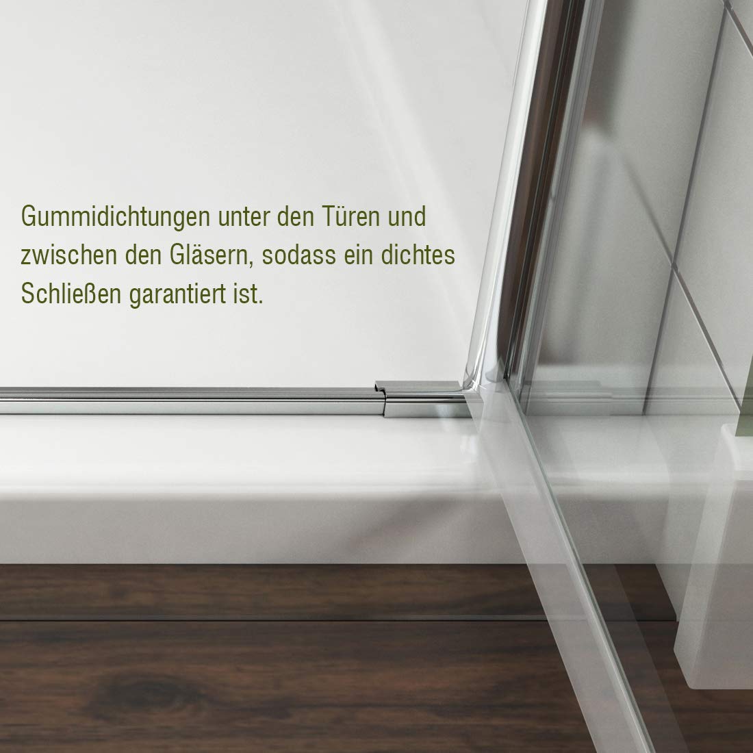Heilmetz 80cm Nischentür Duschabtrennung Schwingtür Dusche Pendeltür Duschwand 6mm Klar Sicherheitsglas mit Nano Beschichtung Duschtür Höhe 185cm