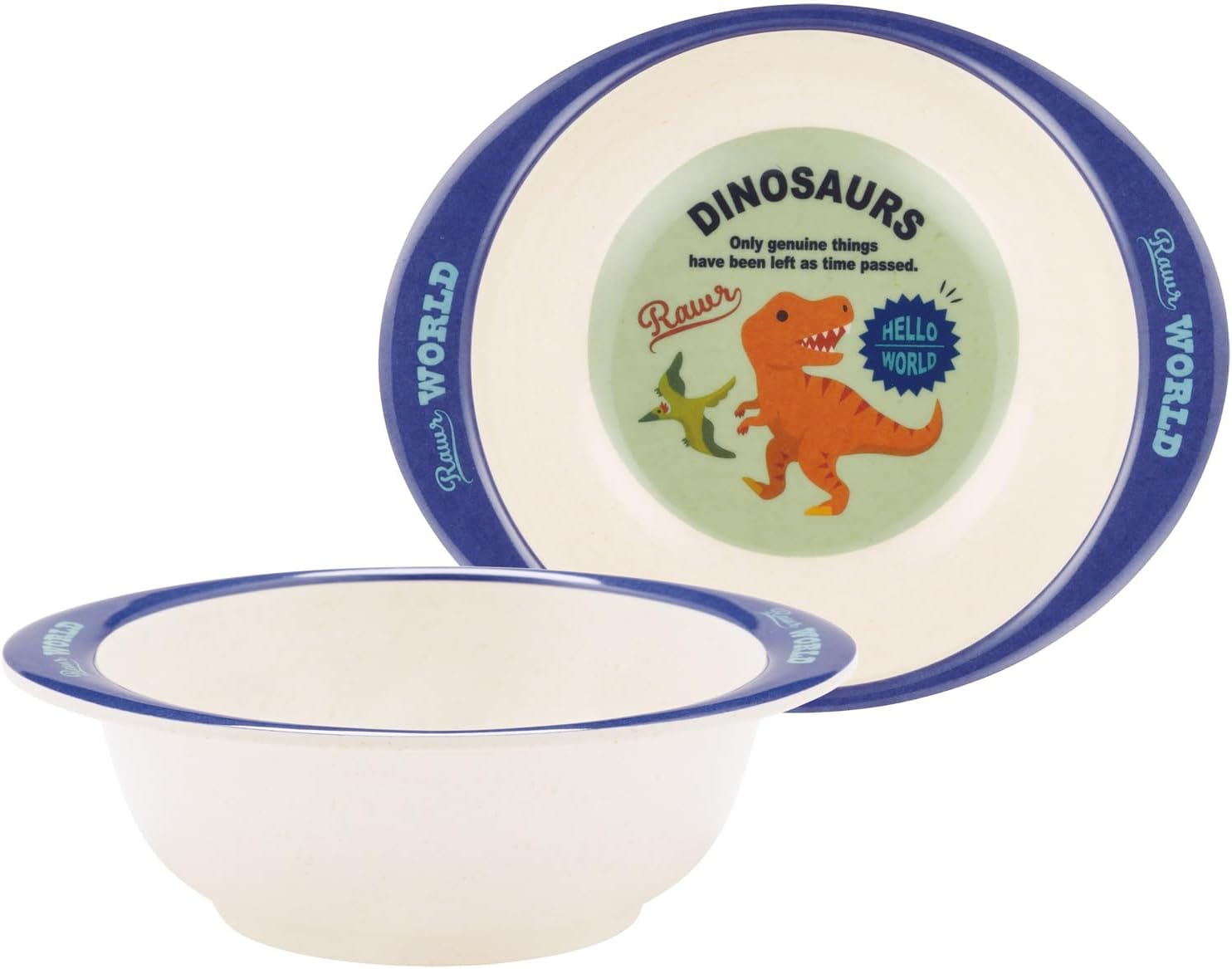 Skater M36B-A Melamine Lunch Plate, Bamboo Fiber Dish, 11.8 fl oz (350 ml), Dishwasher Safe, Dinosaurus, Dinosaur, Boys and Girls