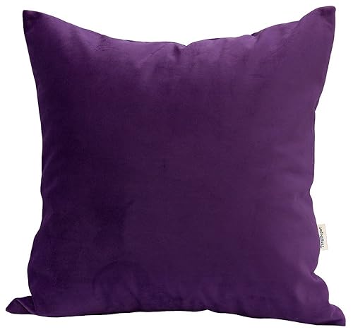 TangDepot Solid Velvet Throw Pillow Cover/Euro Sham/Cushion Sham, Super Luxury