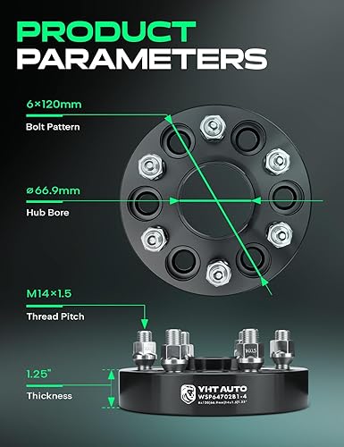 Miniatura 4 de YHTAUTO Espaciadores de rueda centrados de 0.236x4.724 in de 1.25 pulgadas Se adapta a Chevrolet, GMC, Buick, Cadillac, Saab Modelos Traverse,