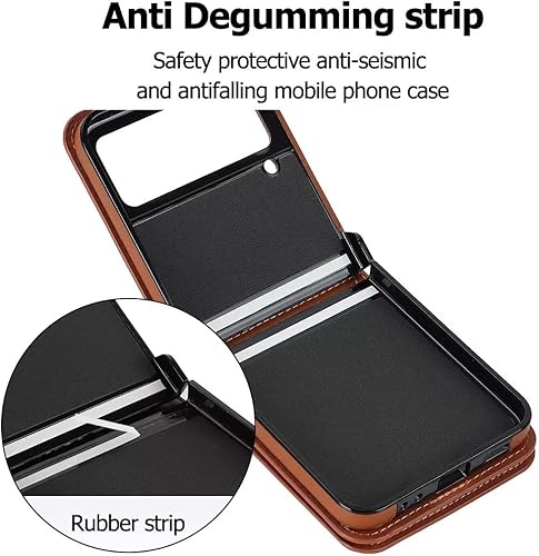 Miniatura 6 de Funda de lujo con cremallera para Samsung Galaxy Z Flip 4, con función atril, tarjetero ajustable, correa cruzada ajustable, funda con tapa a la