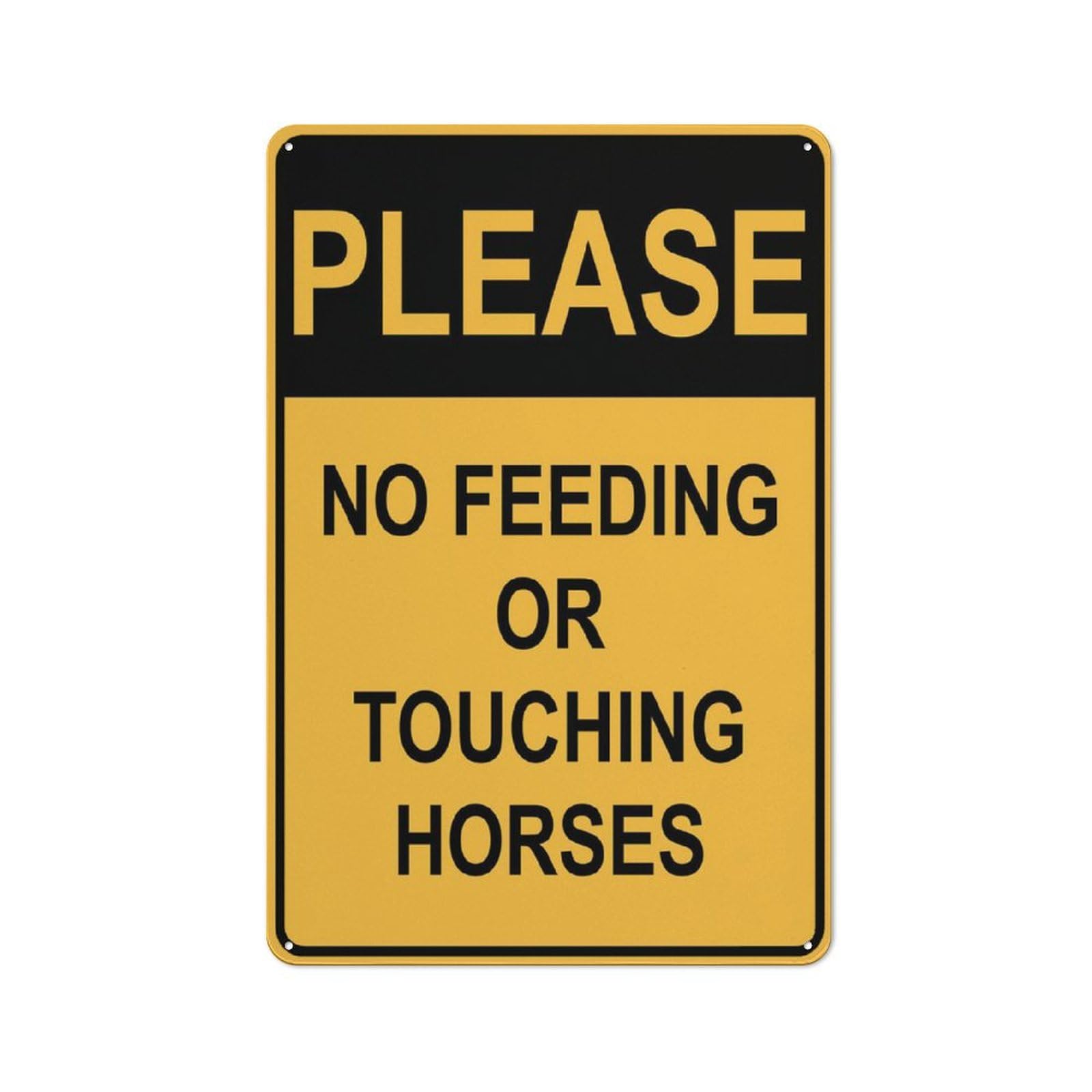 Please No Feeding & No Touching Horses Yard Sign for House 12"x8" - Premium Aluminum, Sun-Proof, Rust-Free