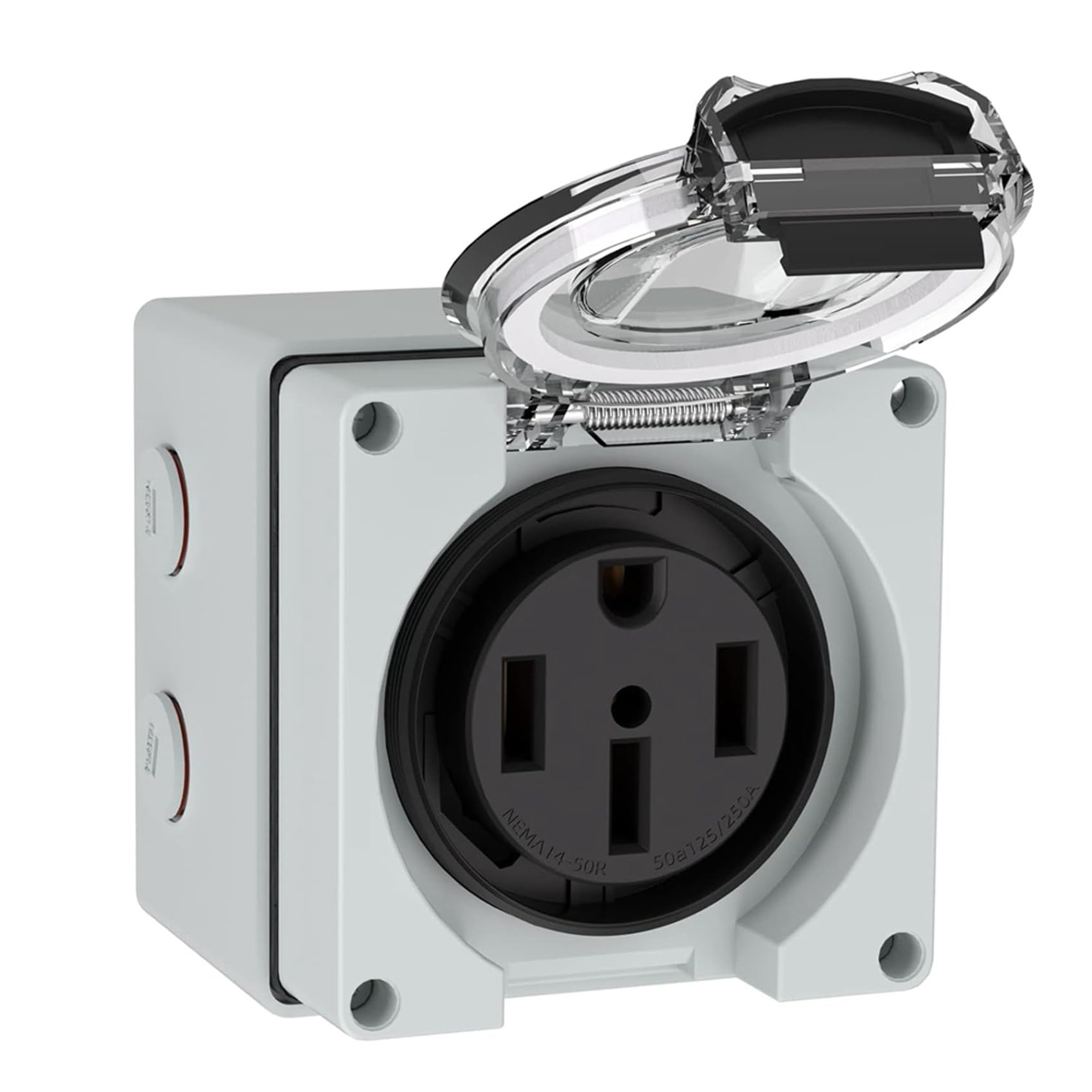 4X Caja de Tomacorriente de 50 A, 125/250 V, NEMA 14-50R, para Exteriores, Resistente Al Polvo y A la Intemperie, para Vehículos Eléctricos.