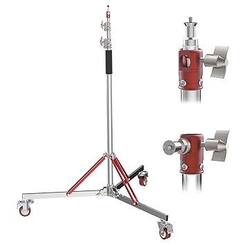 Heavy Duty Light Stand for Photography: Max Load 66lb - Takerers LS12 10.3ft/124 Adjustable Stainless Steel Tripod Stands with 1/4