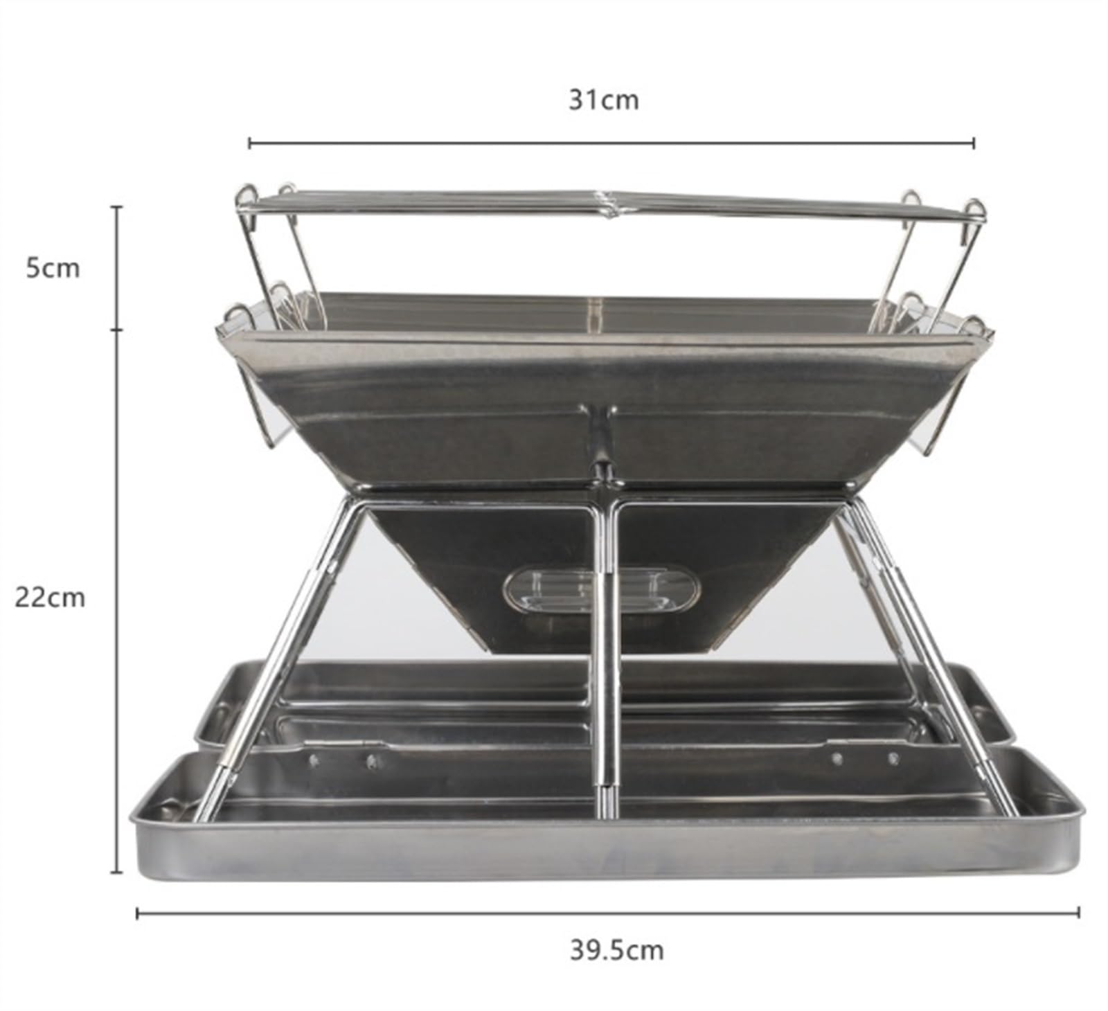 Asador de Carbón Parrilla De Barbacoa Acero Inoxidable, Portátil Para Acampar Para Mochileros, Senderismo, Viaje, Picnic Exterior Camping Picnic