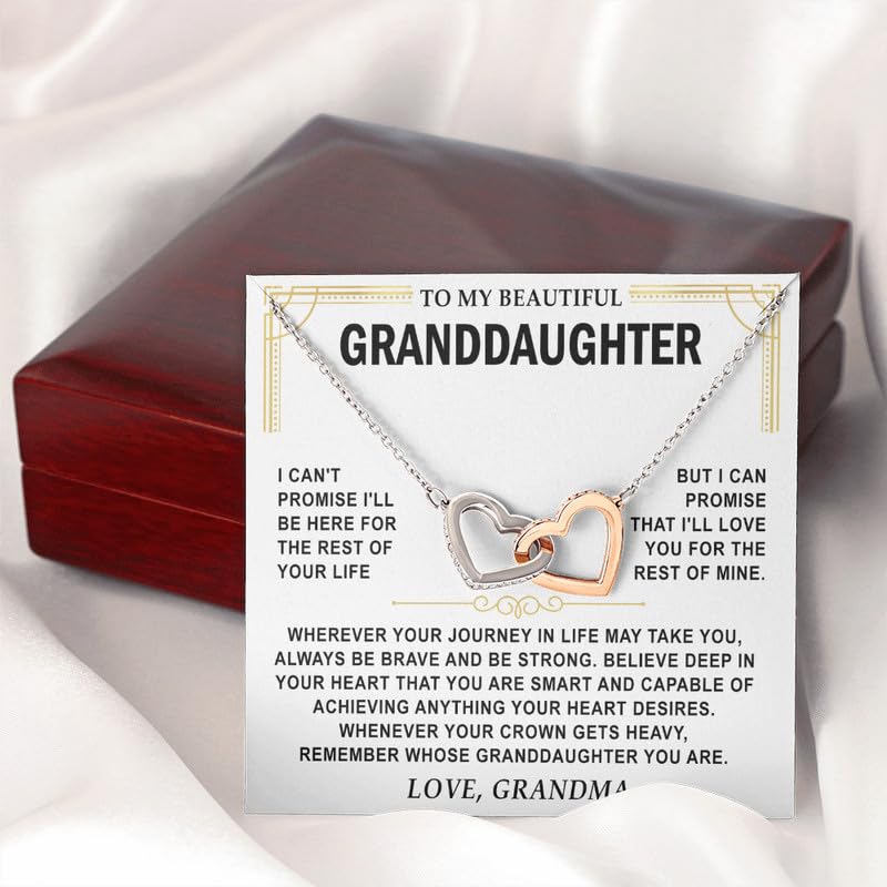 To My Granddaughter Necklace Gifts From Grandma Grandmother or Grandpa Grandfather To My Granddaughter Graduation Christmas Birthday Pendant Jewelry with Message Card and Gift Box4