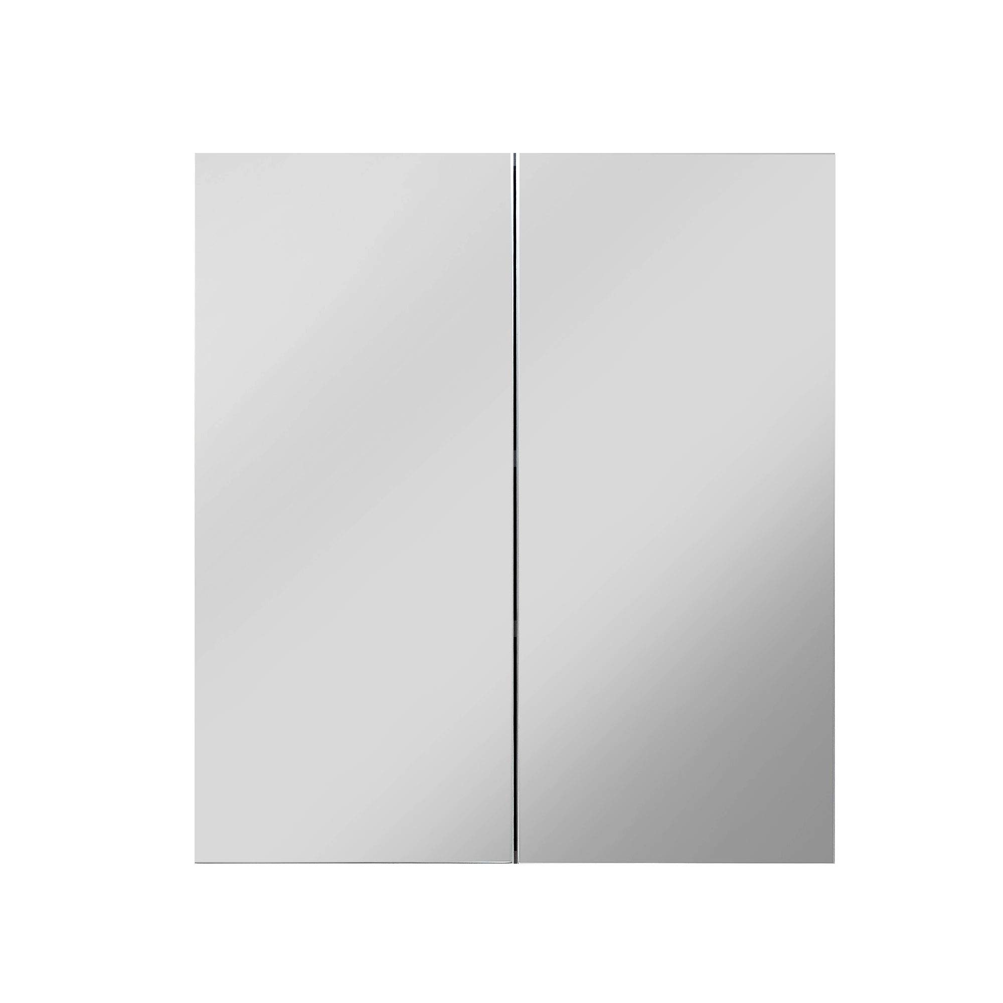 Furnline Szafka z lustrem łazienkowym, biała błyszcząca Sardegna przydymiona srebrna, 60 x 67 x 89 cm