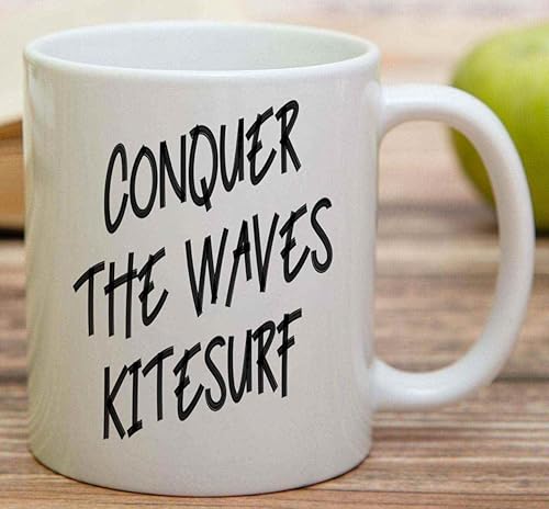 Miniatura 5 de Sports Enthusiast Kitesurf Hydrofoil Gift - Badge Quote - 11 Oz White Ceramic Coffee Mug