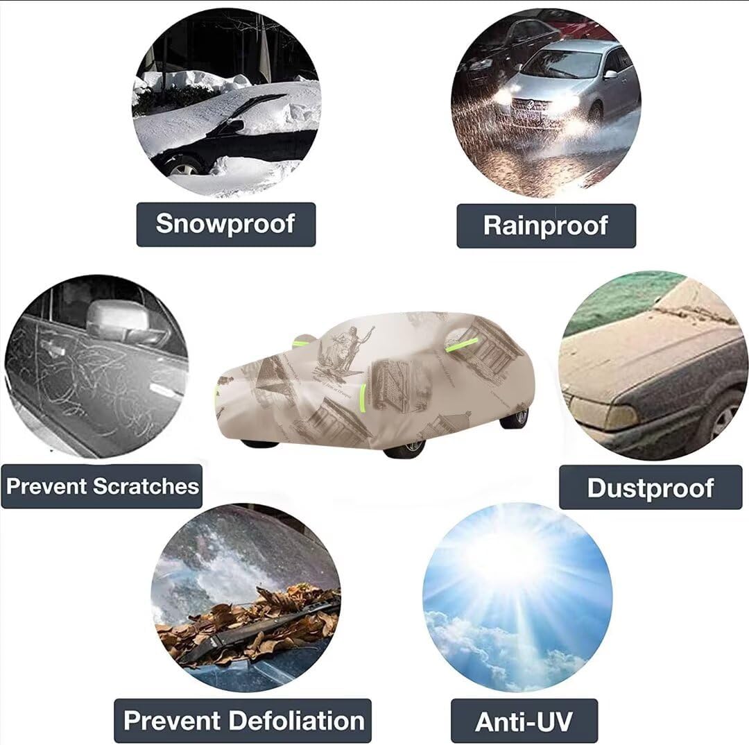 210D Car Cover Outdoor Compatible with Austin Cambridge A55 MarkII 1959-1961,Sun Protection,rain Protection,Snow Protection,Wind Protection,dust Waterproof Car Covers(Brown)