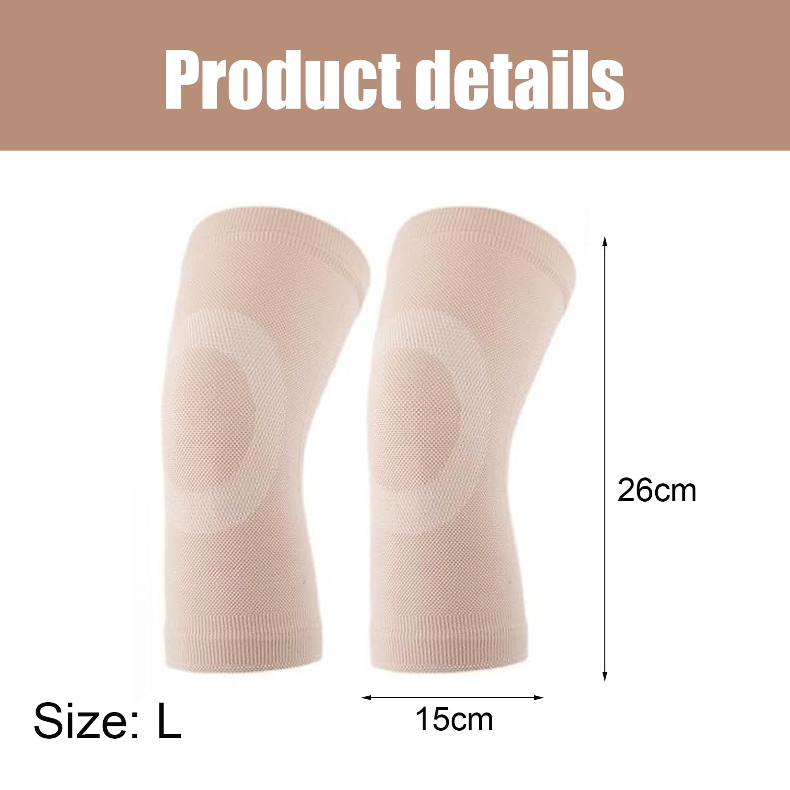 ginocchiera per artrosi ginocchio,ginocchiere powerlifting,fascia elastica ginocchio,ginocchiera sportiva,1 paio per alleviare il dolore durante l'attività fisica e dopo l'infortunio (beige,L)