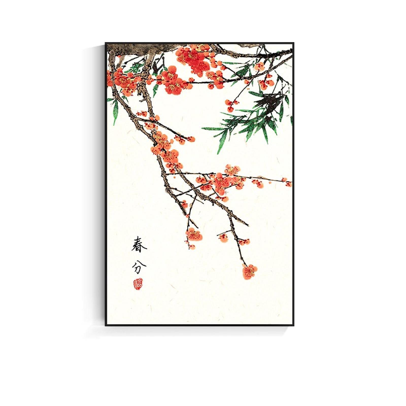 OuShen Dipinti Astratti Tradizionale Cinese Folk Fiore Pianta Uccello Tela Stampa Artistica Poster Soggiorno Home Decor Immagine Della Parete 48x72cmx3pcs Senza Cornice