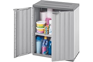 Large Gray 2-Level Tall Plastic Storage Cabinet for Versatile Organization