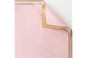 ARIFLOR 20Sheets Golden Edge Waterproof Pink Ramo Buchon Paper