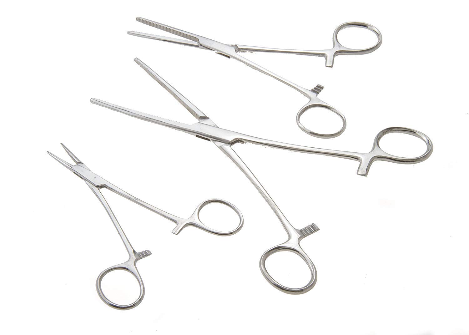 Apical Ultimate Hemostat Stainless Steel Self-Locking Straight & Curved Forceps, Ideal for Hobby Tools, Electronics, Fishing and Taxidermy (10, Straight)