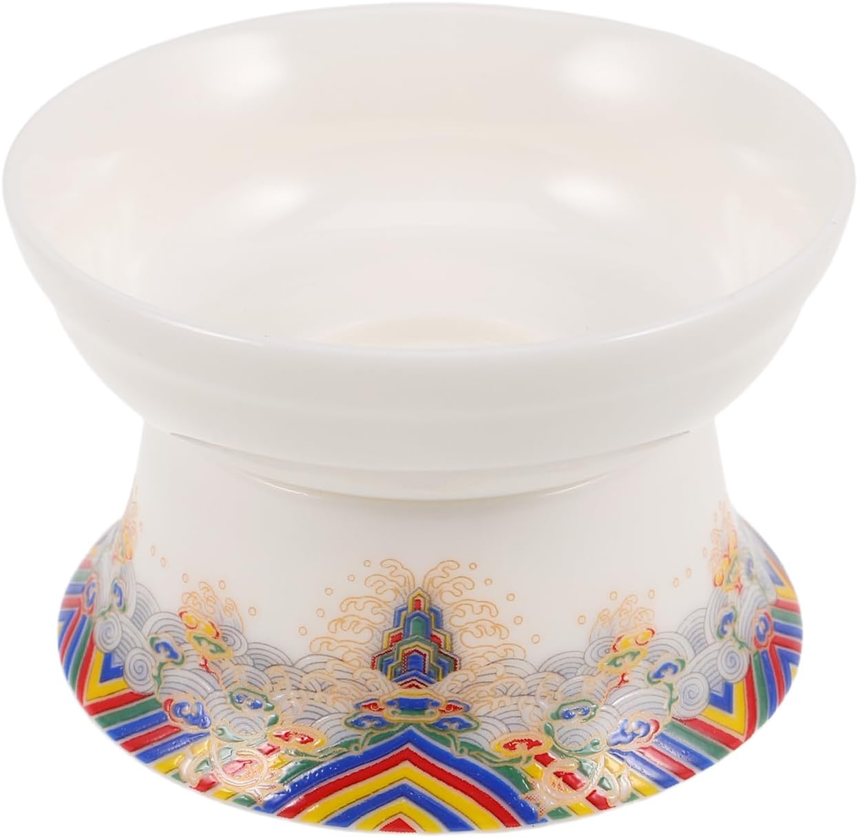 PRETYZOOM Porcelain Tea Strainer with Base Ceramic Tea Steeper for Loose Leaf Fine Mesh Filter for Chinese Kungfu Ceremony Home Office Use 3.07 X 3.07 X 1.96 in