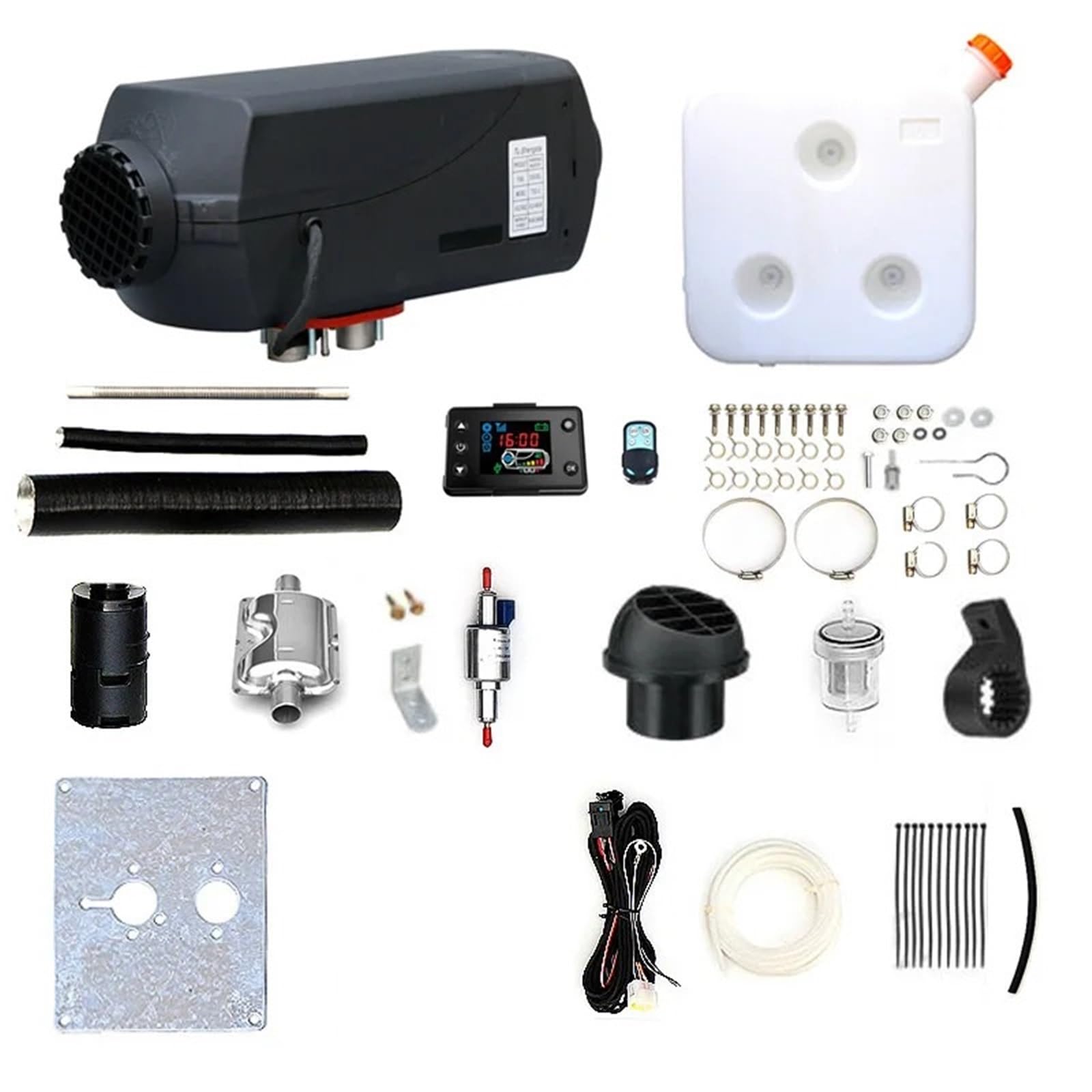 Nagrzewnica postojowa 12V 24V 5kW Diesel Parking Ogrzewanie Samochodowe Klimatyzacja Wyświetlacz LCD Bezprzewodowy Pilot Zdalnego Sterowania Do Ciężarówek nagrzewnica powietrza(12V black LCD)