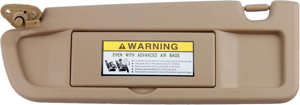 Dasbecan Beige Left Driver Side Sun Visor Compatible with Honda Civic 2006-2011 Replaces# 83280-SNA-W01ZB