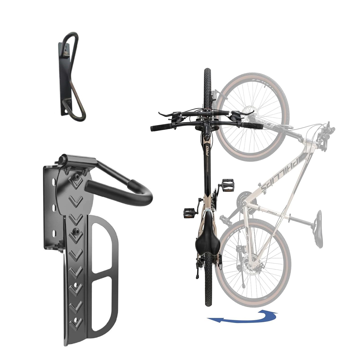 Swivel Bike Rack Garage Wall Mount Bike Wall Mount Rack Bike Hangers for Garage Bike Rack Bicycle Storage Wall Bike Rack Vertical Bike Rack Holder Hanger Hook for Stud