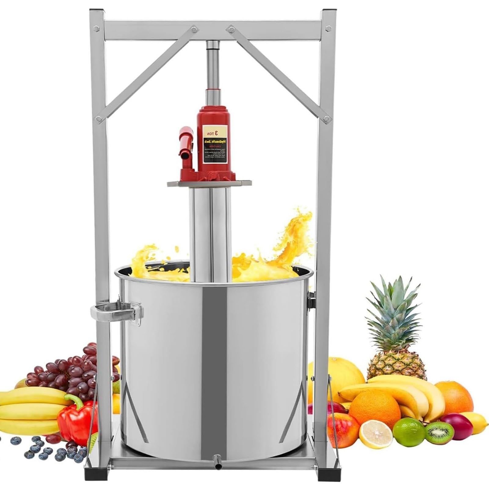 Pressoir hydraulique en acier inoxydable 12L, matériel durable de pressage de fruits
