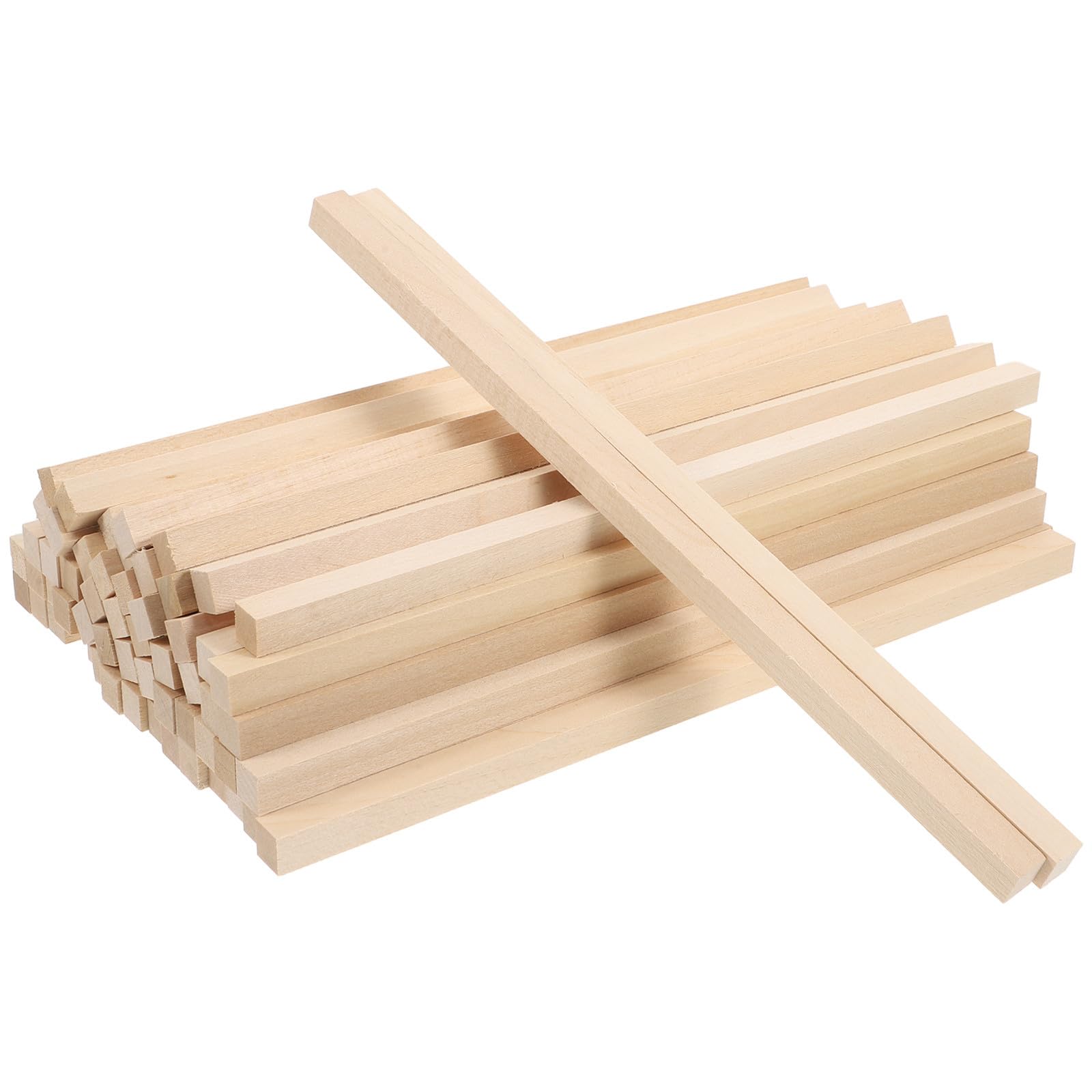 Healeved Quadratische Holzstäbe Splintfrei und Bruchfest zum Basteln 60 Stück 25x1cm für Modellbau und Selbstgemacht Kunsthandwerk