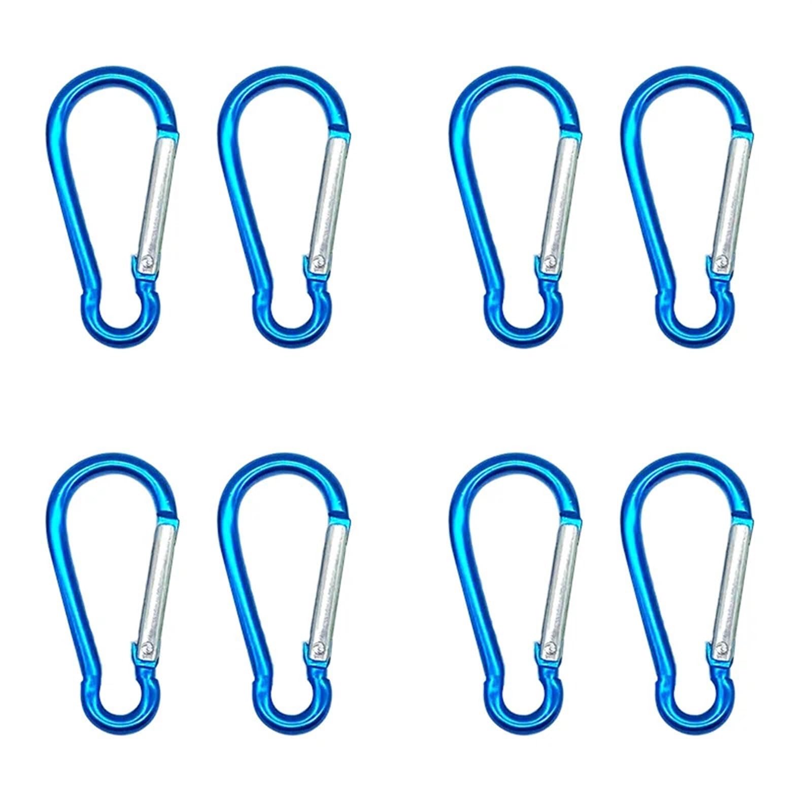 Klipsy zatrzaskowe Karabińczyki 8 szt., aluminiowe, sprężynowe, karabińczyki, breloki do kluczy, narzędzia kempingowe(Light blue)