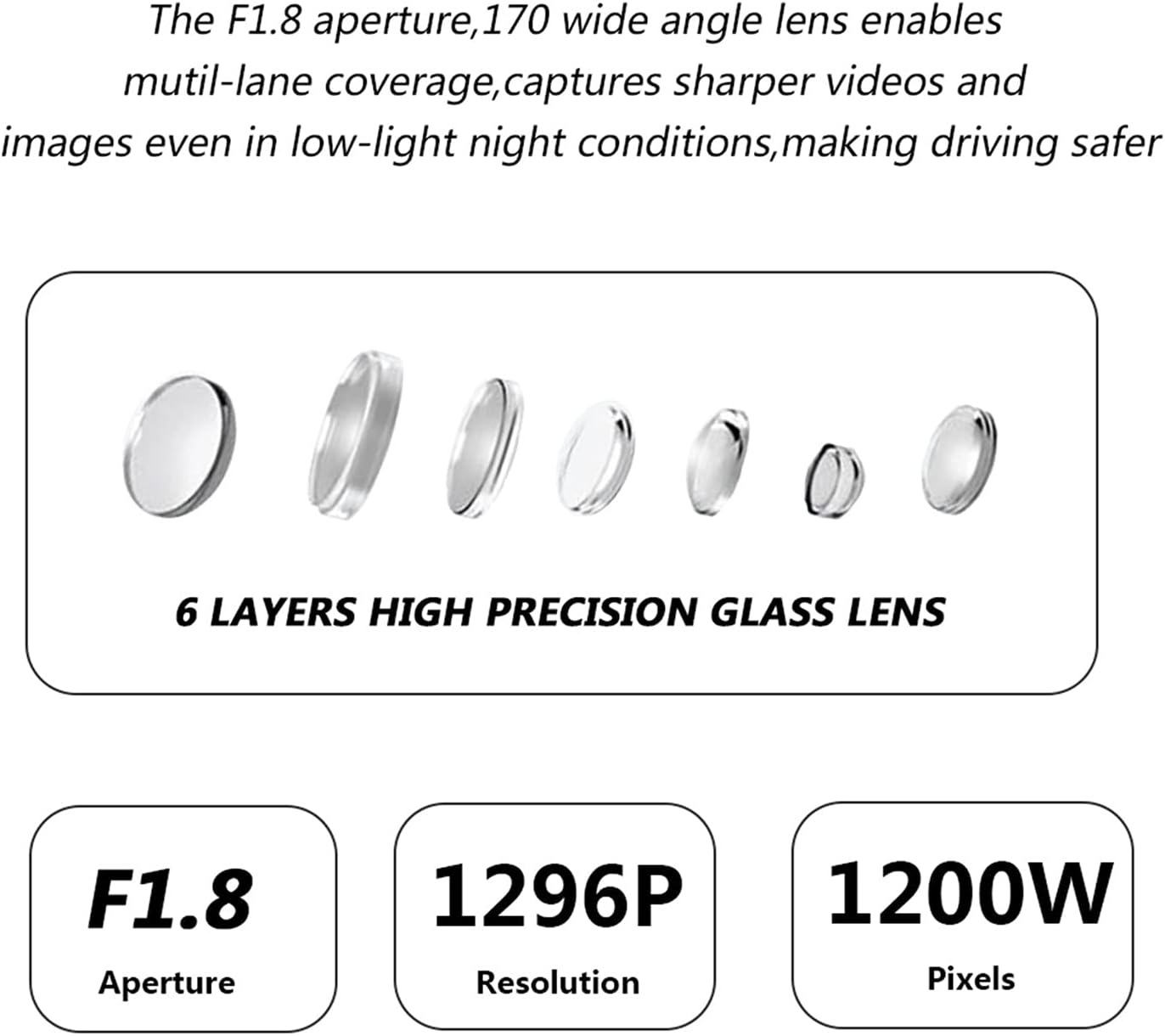 170° Wide Angle Auto Accessories Front Camera Recorder 1296P Dash Cam with WiFi FHD Video Recorder Mini Hidden Car DVR Car Backup Camera image 4