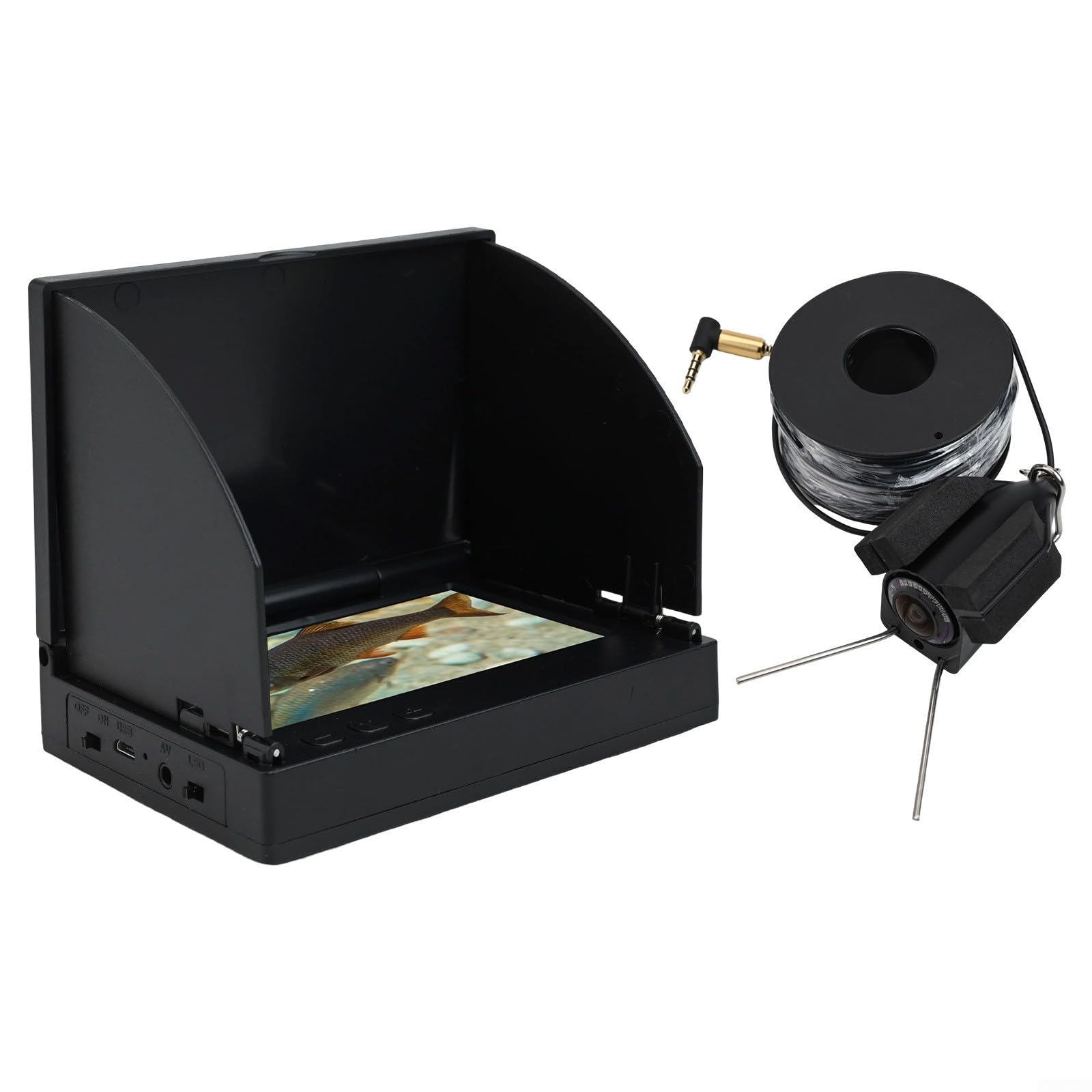 Cámara de pesca subacuática, 4.3 pulgadas, buscador visual de peces, penetración de agua fangosa, batería de 5000 mAh, para río de hielo y barco (4.3IPS + cámara de 20 m)