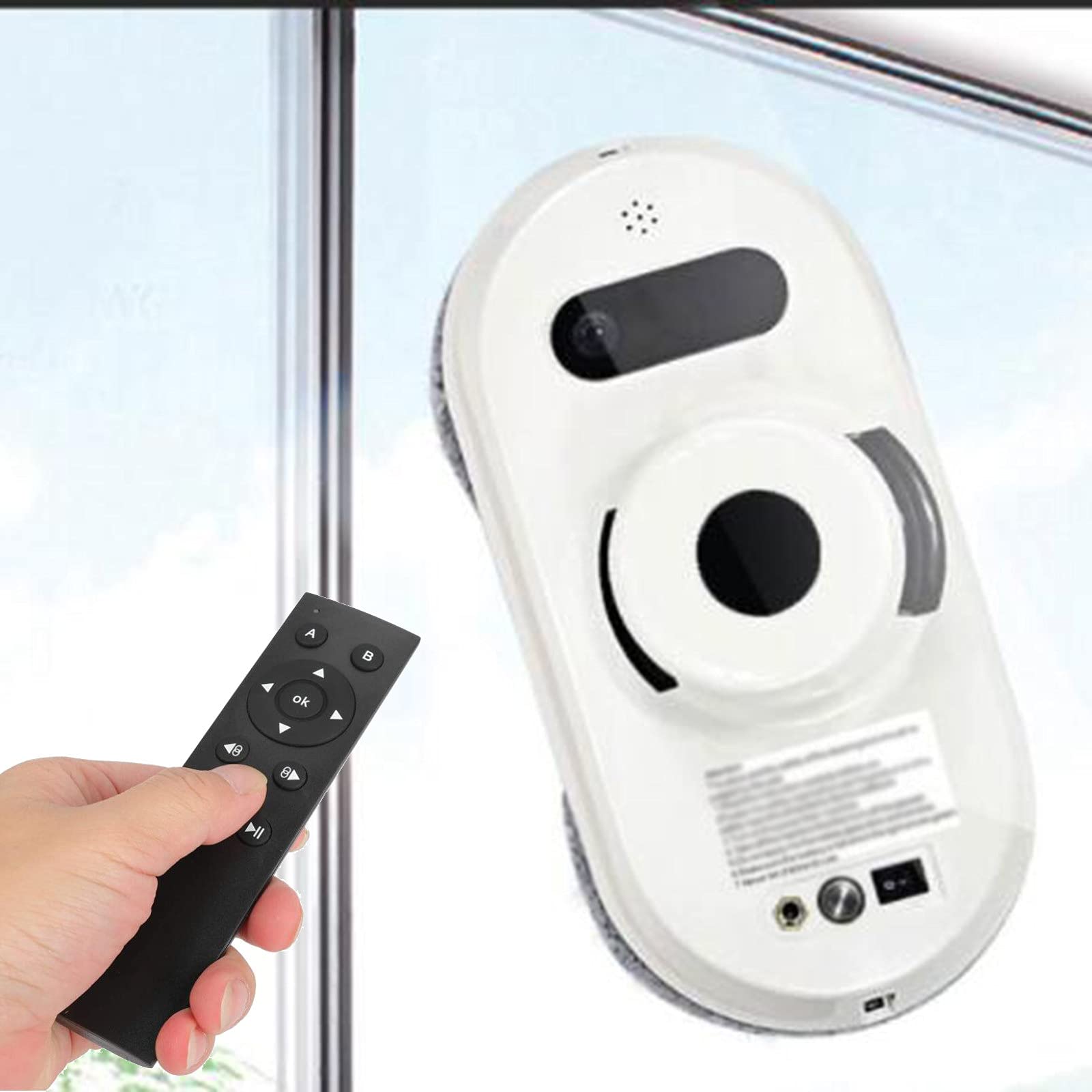 Inteligentny robot do mycia okien, inteligentny robot do mycia szyb z pilotem do okien zewnętrznych/wewnętrznych, stołu, płytek, sufitu, z liną zabezpieczającą(