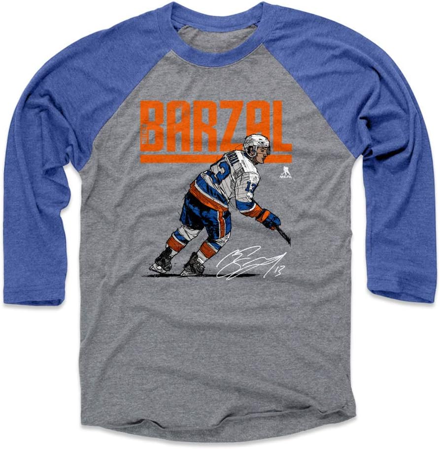  Mathew Barzal Shirt (Cotton, Small, Heather Gray) - Mathew  Barzal Hyper O WHT : Sports & Outdoors