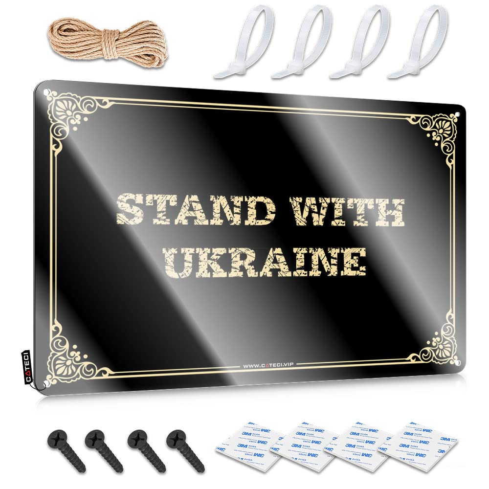 MWFKKADDB Funny Wall Decor Signs Stand With Ukraine Tin Sign Old Signs Metal Vintage Bar Wall Decor(30X40CM)